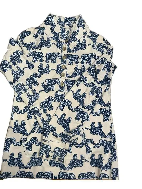 Lilly Pulitzer Captain Popover print "Pack Your Trunk" Pullover Women's Size XS - Picture 1 of 2